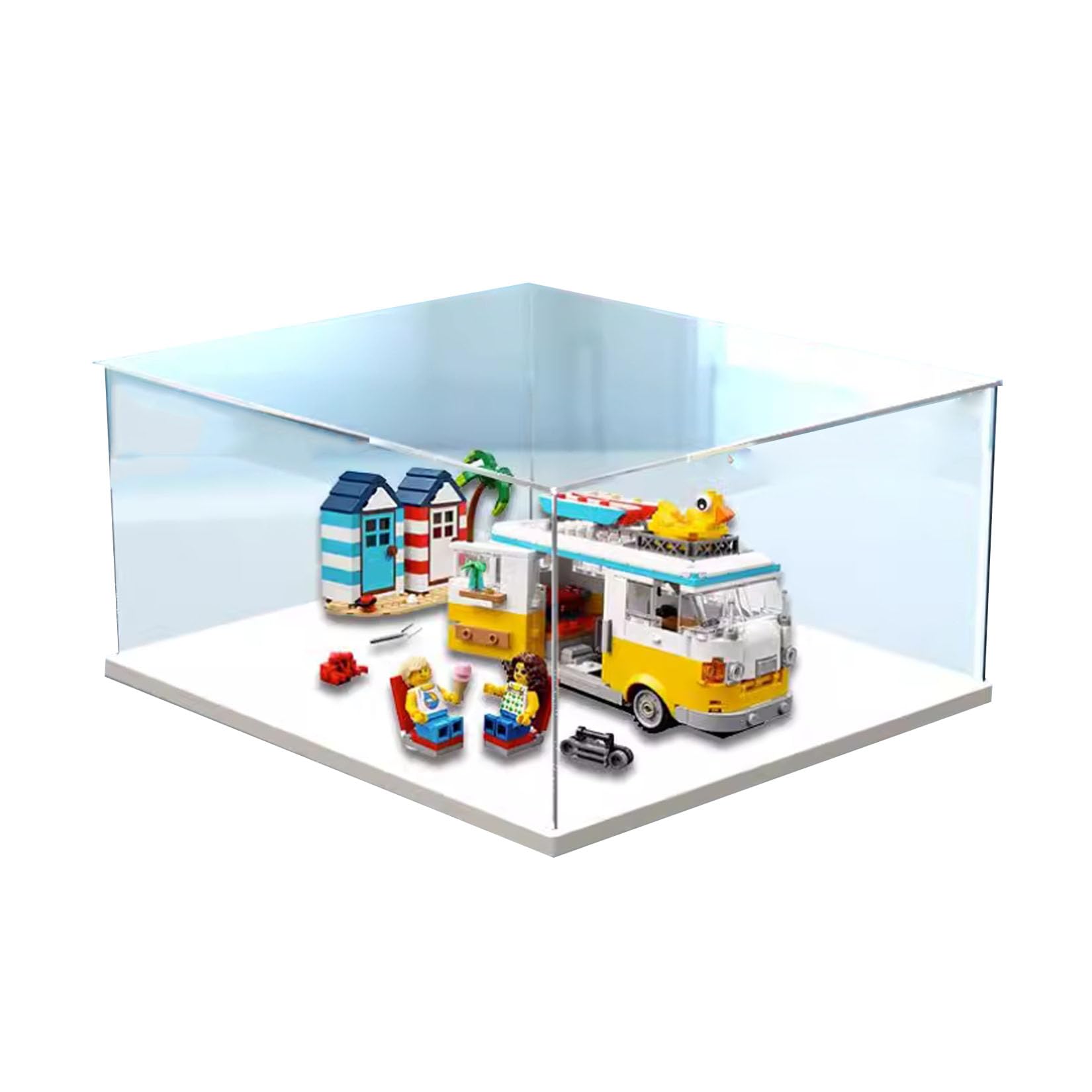 Akrylowe etui do Lego Creator 3 w 1 Beach Camper Van 31138 model - pyłoszczelne pudełko do przechowywania anty-UV - idealne dla kolekcjonerów (przezroczyste A)