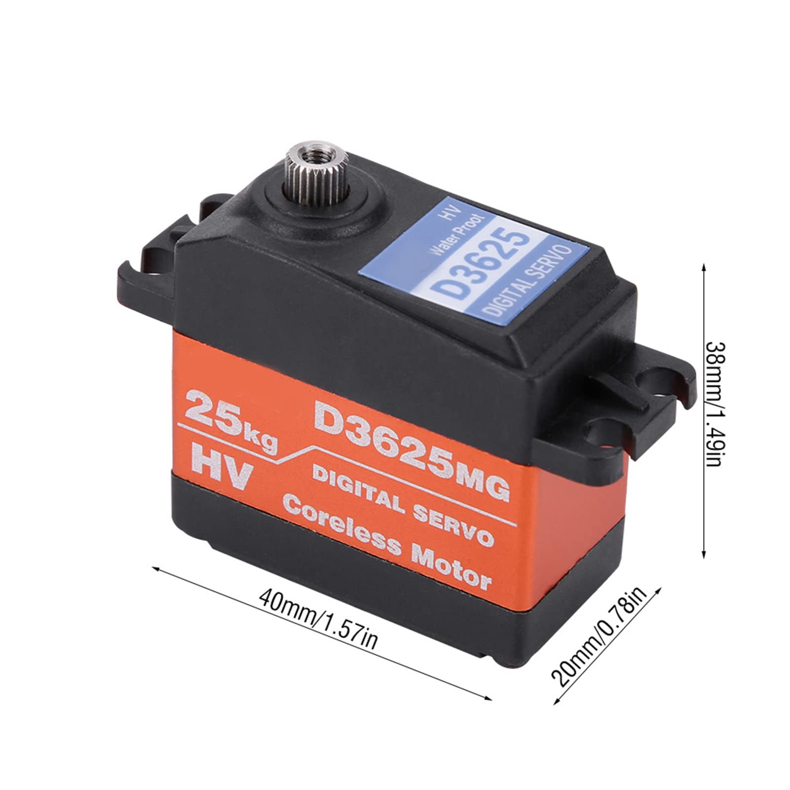 Servo Digital Metal Gear, Alto par 180° para Coche de Carreras de Camiones Cortos 1/10 1/8, con Rodamientos Dobles y Bucle de Silicona, Metal, 82 G