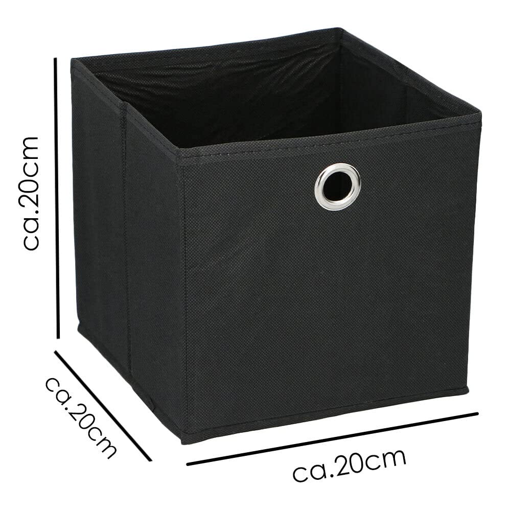 Murago - 4er Set Faltbox ca. 20x20x20 cm Schwarz