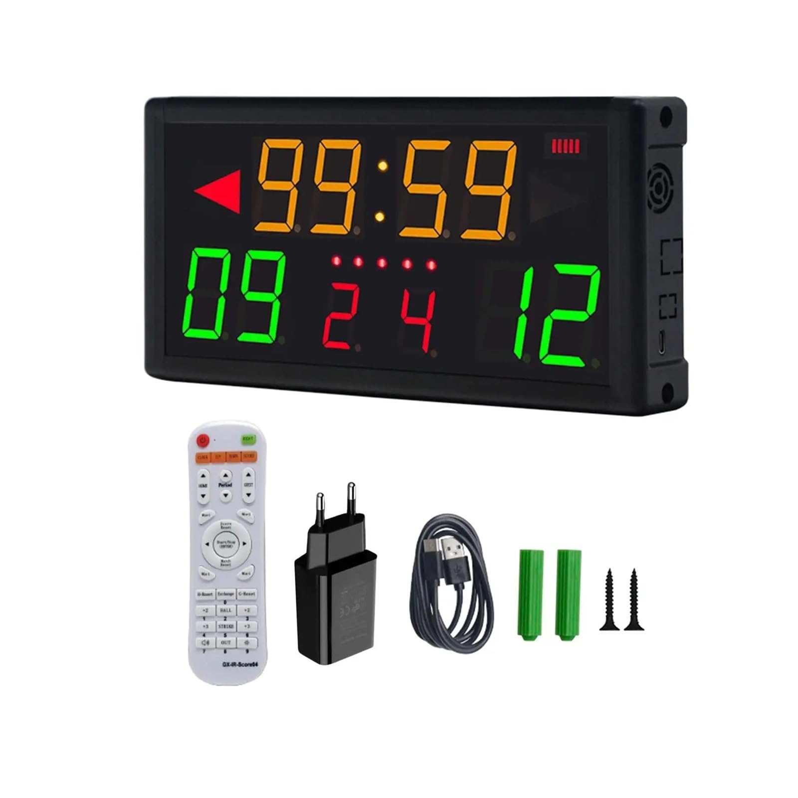Tabellone segnapunti Digitale Orologio da punteggio Portatile con Telecomando a Distanza visiva 30M for Basket, Badminton, pallavolo, Calcio