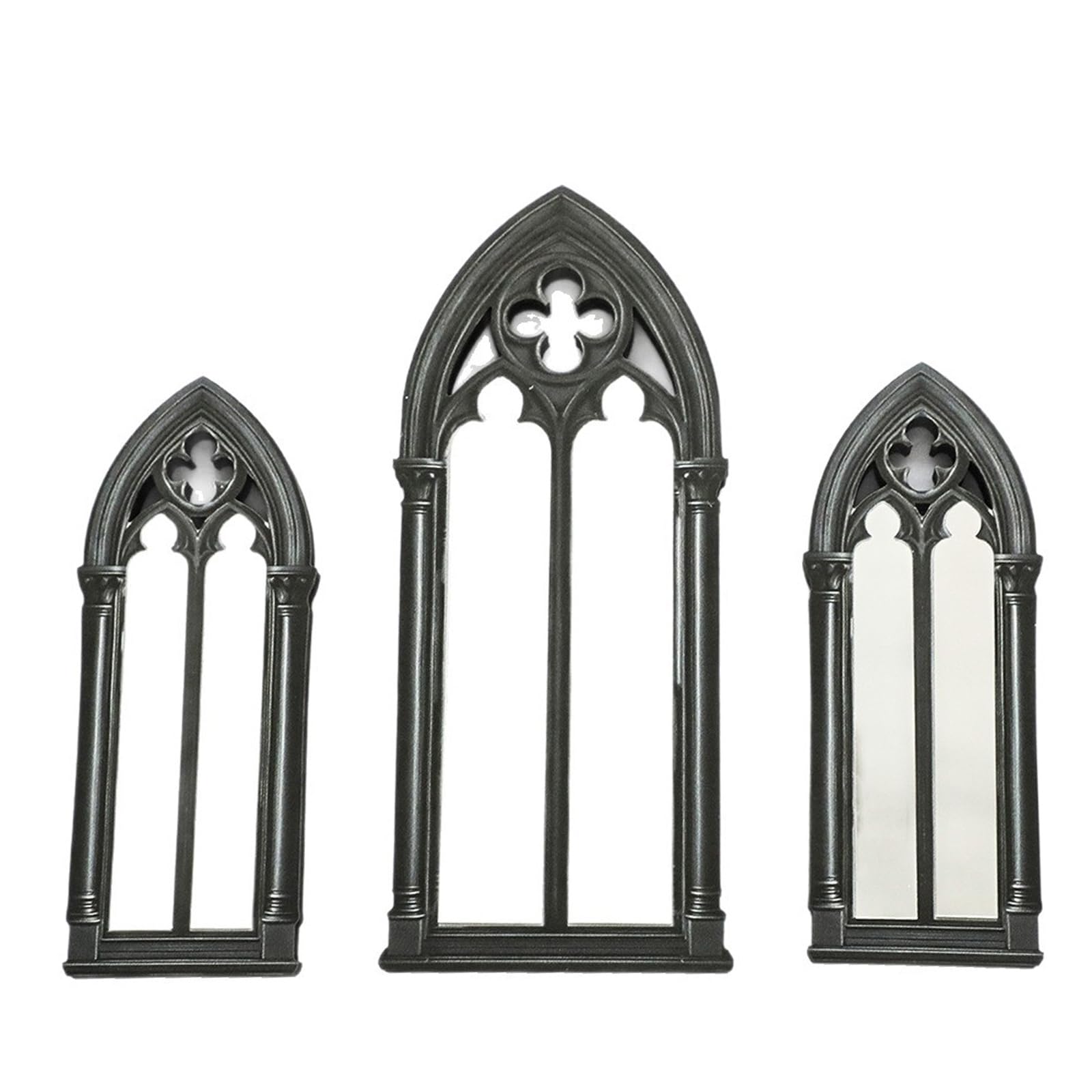 HDOYTXXM Arched Wooden Fake Window Frame Wall Mounted Decor Rustics Farmhouse Arched Cathedral Fake Window