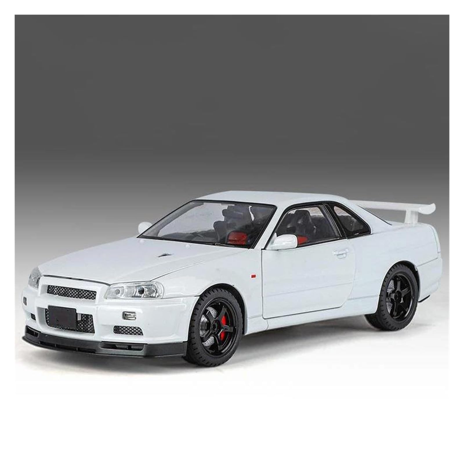 UIFCOG Die Cast Collectible Car Model 1:18 For Skyline For GTR R34 Car Model Alloy Diecasts Vehicles(White)