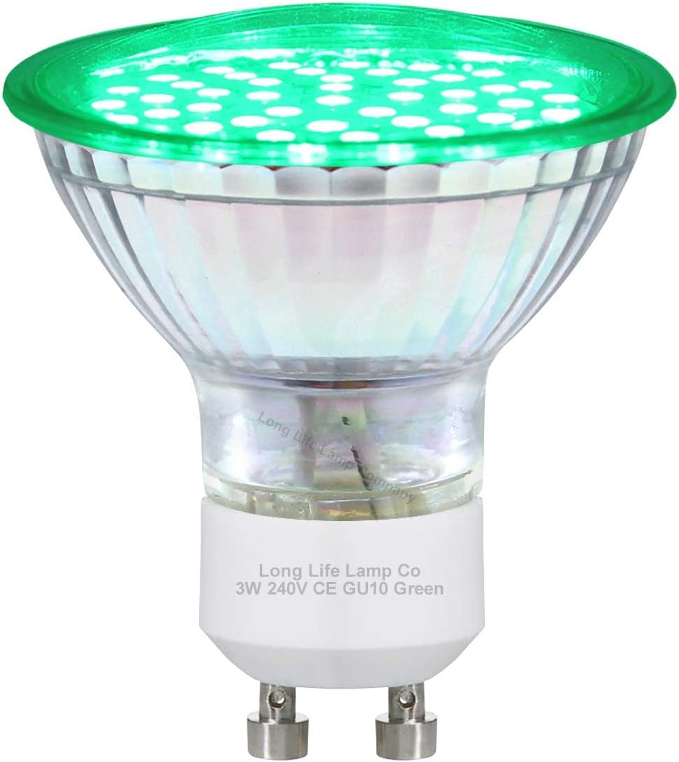 4W Green GU10 LED Colour Light Bulb Lamp 240v