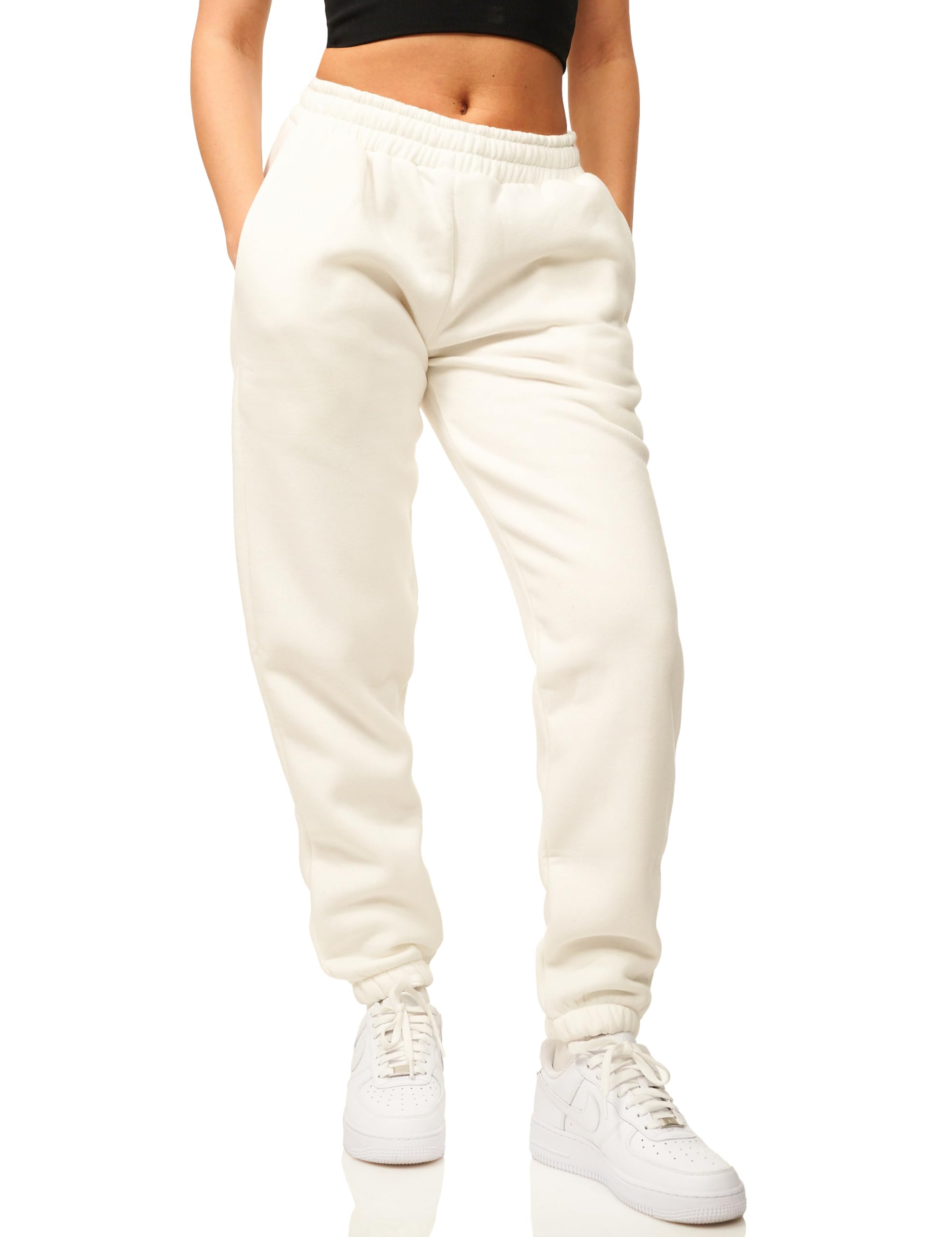 DAILY COTTON Damen Jogginghose aus Baumwolle - Sporthose im Straight-Fit mit Bündchen - Lange Sweatpants Trainingshose - Freizeithose für Frauen