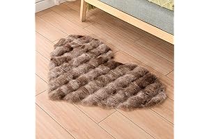 Ultra Soft Indoor Modern Small Area Rugs, 16x20 Inch Fluffy Heart Love Shaped Carpets