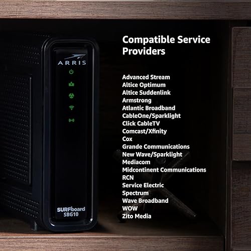 Miniatura 10 de ARRIS Surfboard SBG10-RB DOCSIS 3.0 Cable módem y router Wi-Fi de doble banda AC1600, aprobado para Cox, Spectrum, Xfinity y otros (RENOVADO)