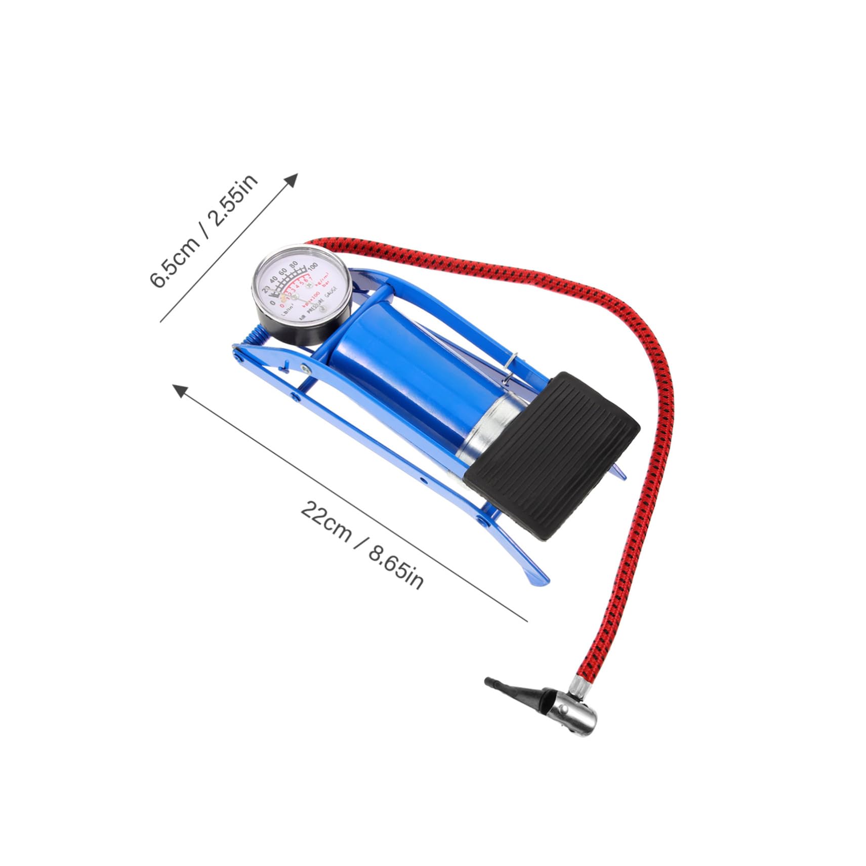 TOYANDONA Hochdruck-Fußpumpe Reifenpumpe Pumpbike Luft Fahrradpumpen für Fahrräder Reifeninflator Standpumpe für Fahrradreifen Standpumpen Inflator Bodenpumpe Eisen Blau