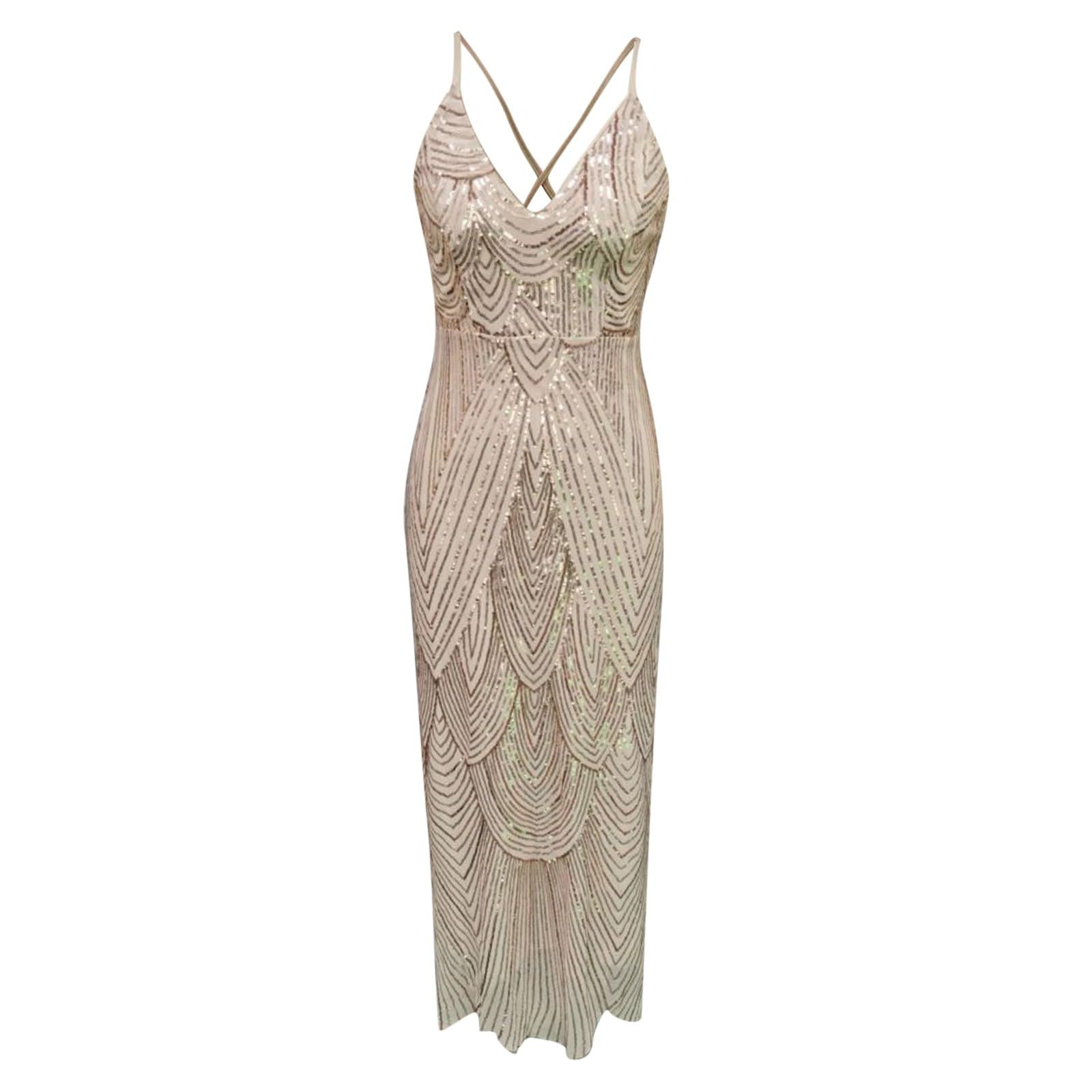 Vestito Cerimonia Donna da per Matrimonio Civile Abito Sera Sexy Elegante Abiti Cocktail Curvy Damigella Gonna Ampia Schiena Scoperta Corto Davanti Lungo Dietro