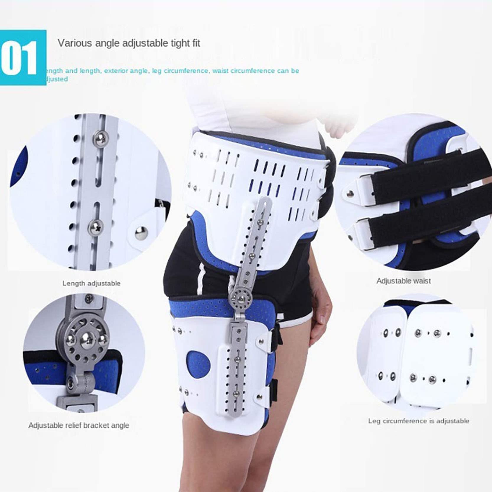 Rodillera Ajustable con Bisagras,Ortesis De Rodilla,Rodillera para RecuperacióN DespuéS De La CirugíA,For Pies Soporte OrtopéDico Ajustable,Soporte OrtopéDico MéDico PostquirúRgico