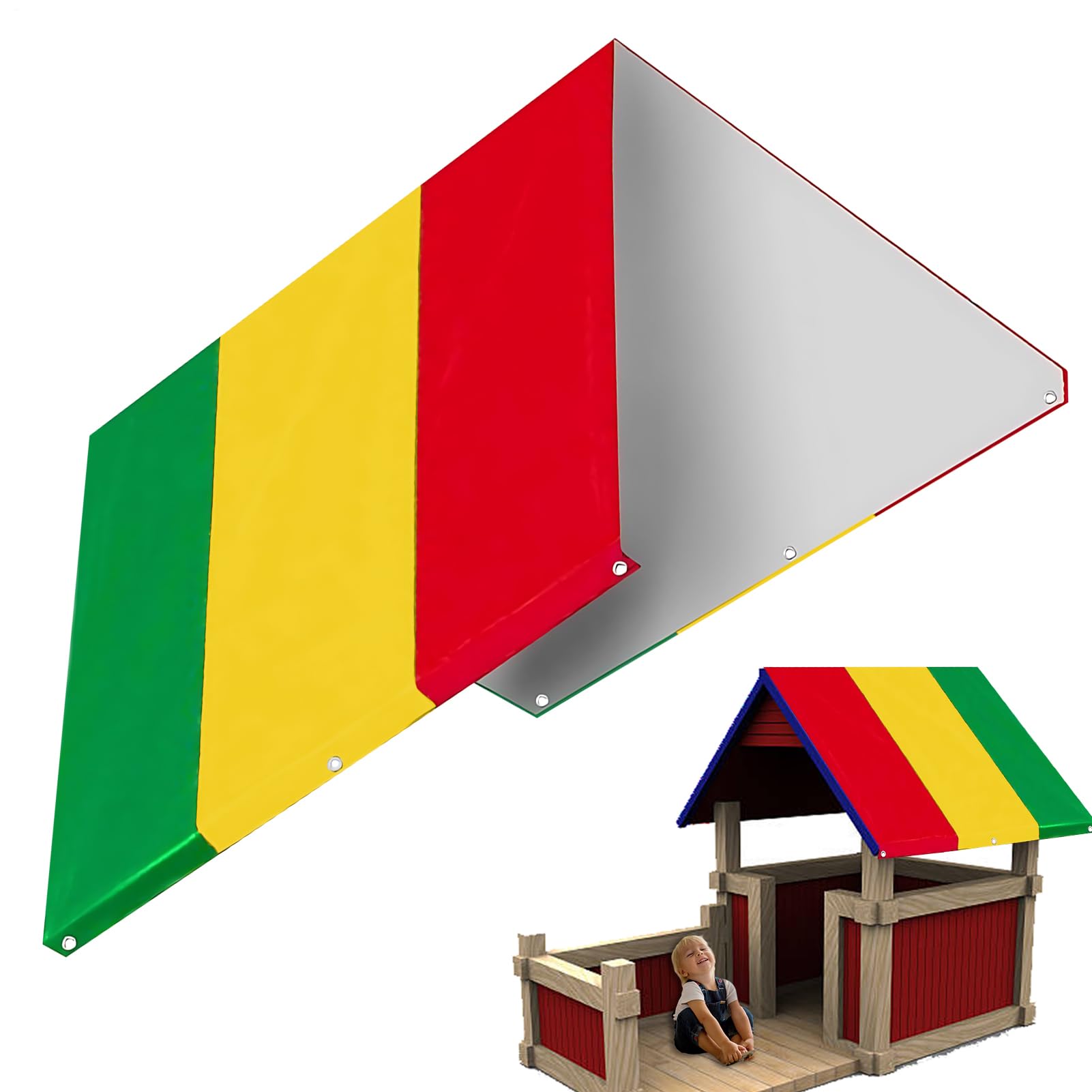 Copertura per ombra resistente ai raggi UV – Telo di ricambio per parco giochi, copertura durevole per esterni | 132 x 226 cm/51,97 x 88,98 pollici tetto resistente alle intemperie per altalene