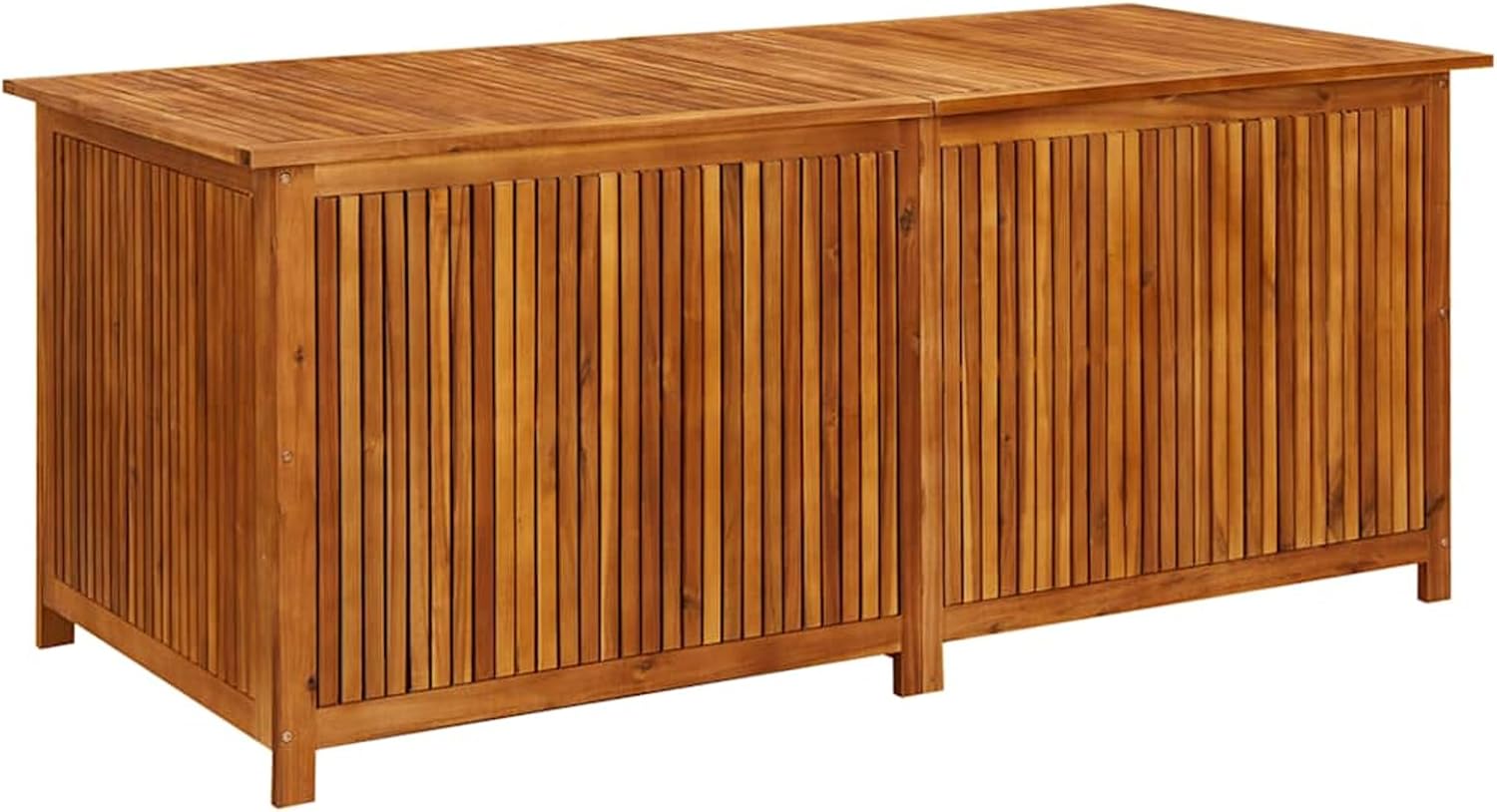 Gecheer Wooden Garden Storage Box Durable Cushion Pillow Organizer for Outdoor Indoor Use 175x80x75 cm Acacia Wood
