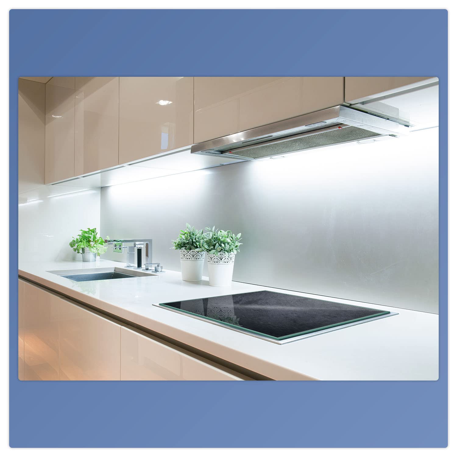 Herdabdeckplatte Abdeckung 60x52 Ceranfeld Abdeckplatte Schneidebrett 80x52 Granit Dunkelblau Grau Spritzschutz Glasplatte Ceranfeldabdeckung Schutz Herdschutz Sicherheitsglas Glasschneidebrett