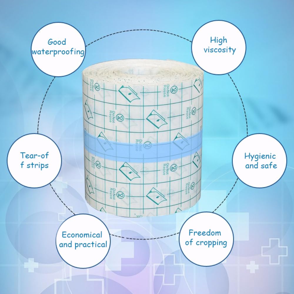 Tattoo Folie Heilung,Transparent Wasserdicht Duschpflaster,Wundverband Protection Film Klebeband Second Skin Verband Schutzfolie,zum Sport Schwimmen Duschen Alltag,8cmx100m