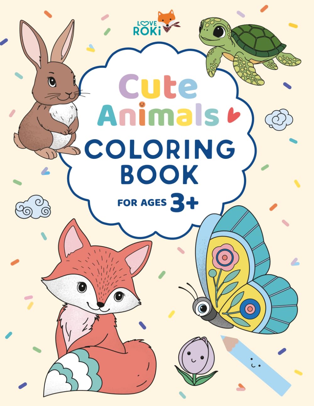Cute Animals Coloring Book: A Fun and Easy Coloring Book for Kids Ages 3 and Up
