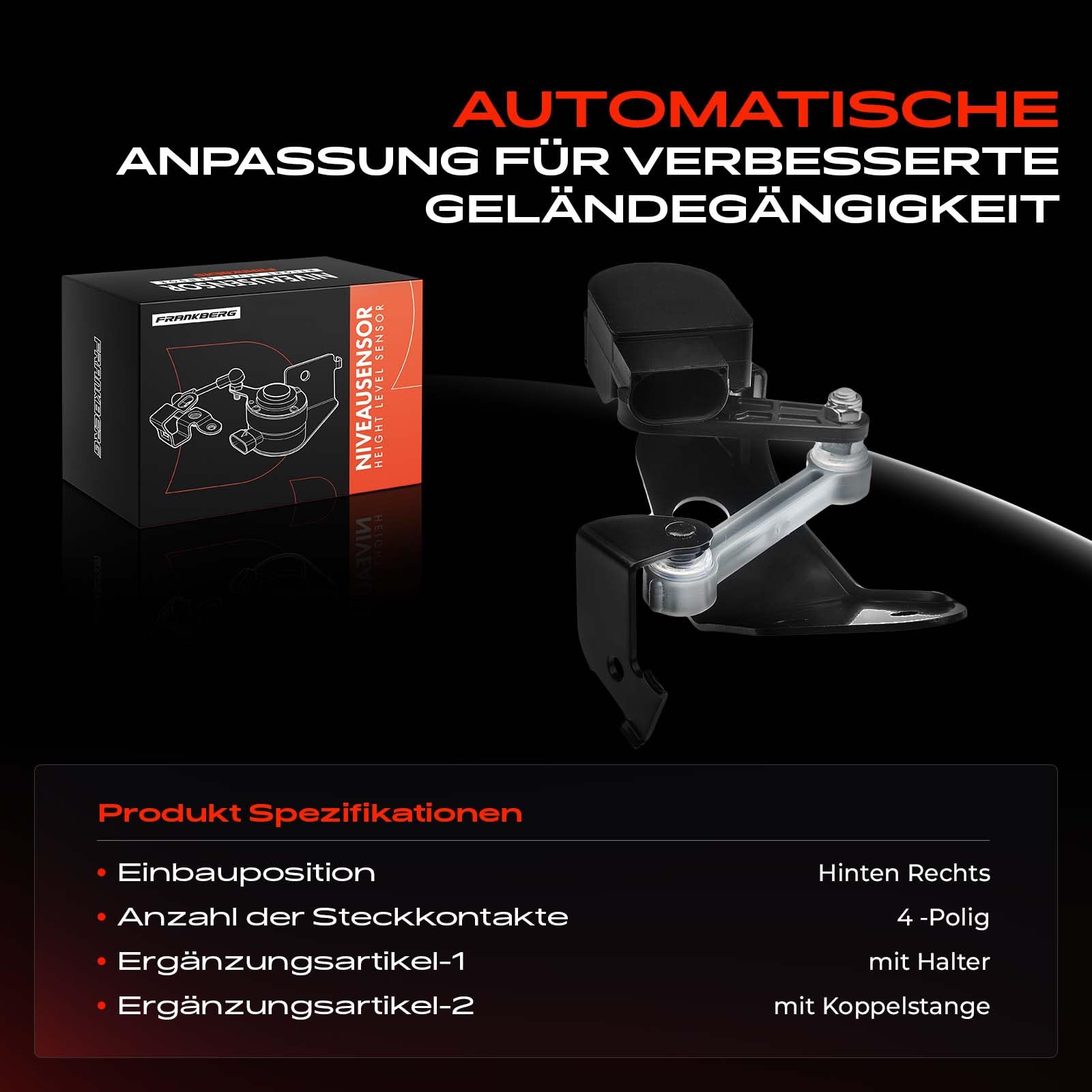 Höhensensor Niveauregulierung Hinten rechts für A8 4E 4E2 4E8 P-h-a-e-t-o-n 3D 3D1 3D2 3D3 3D4 3D6 3D7 3D8 3D9 2002-2016 4E0616572D