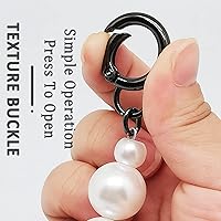 Vista 3 de 2 extensiones de correa de cadena de perlas de imitación de 7 pulgadas, cadena de bolso con asa de perla, accesorios de cadena de repuesto