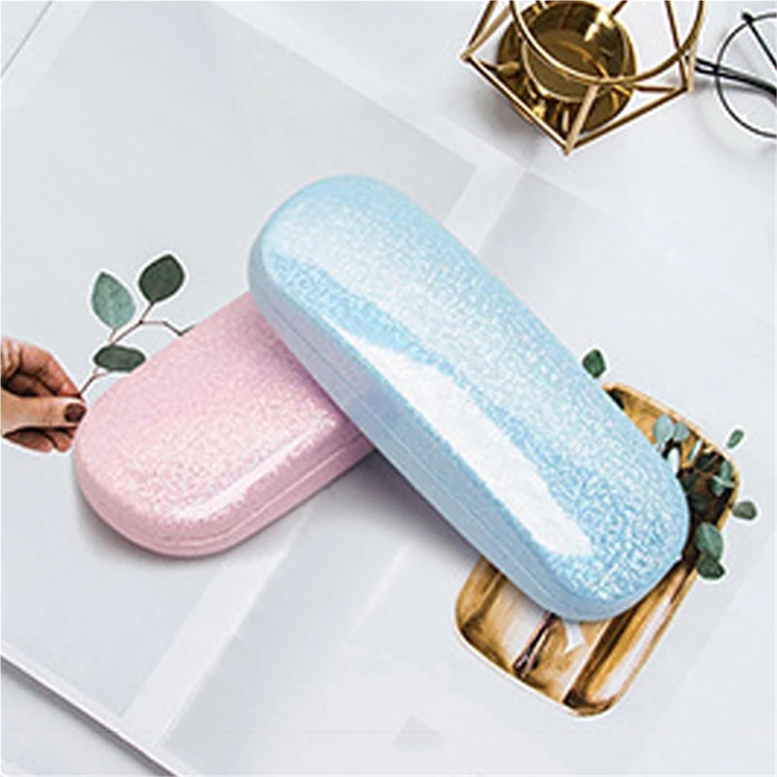 Estuche rígido for gafas de sol for mujer, caja almacenamiento portátil for, organizador protector viaje, 2 uds Para Viajes Y Vacaciones