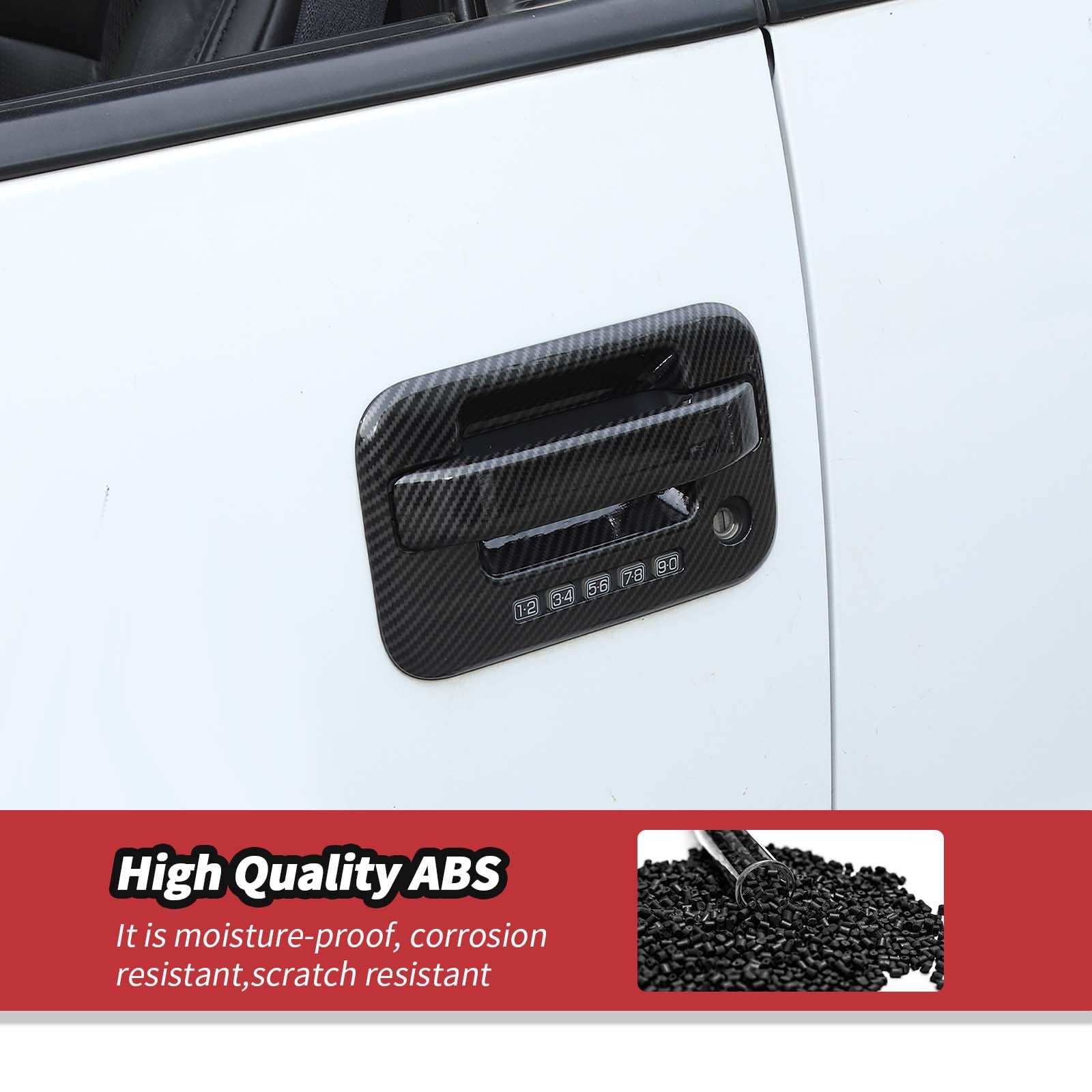 Set Of 4 Gloss Carbon Fiber Door Handle Covers For Ford Falcon FG/FGX – GT, F6, XR6, G6E, FPV