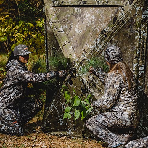 Barronett Blinds Big Mike Portable Hunting Blnid, Tall Hub Blind, Shoot While Standing, Low Profile Windows, 2-Person, 80" x 75" x 75"