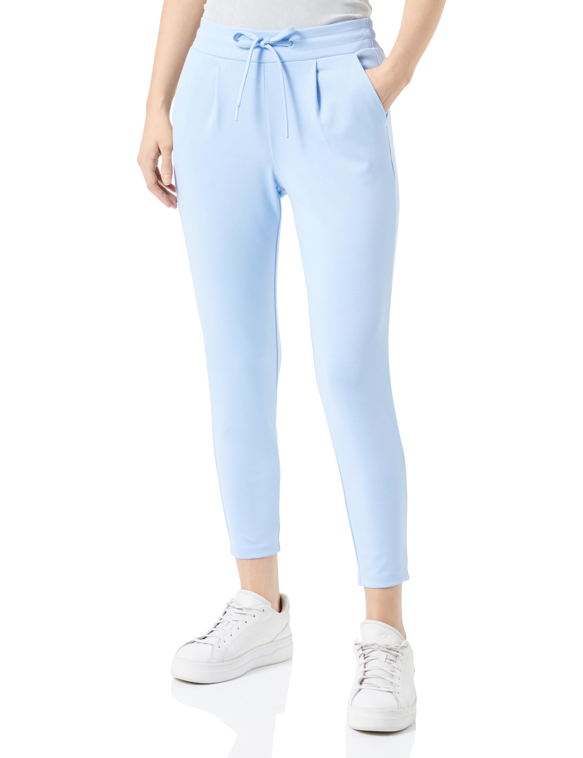 Ichi Women's Bleu Crop Trousers Kate