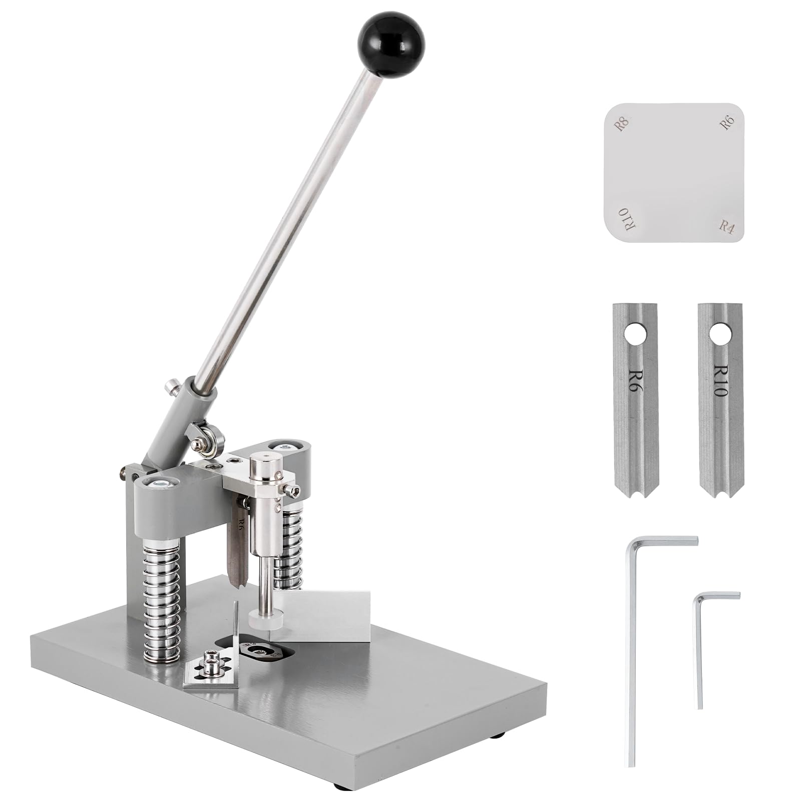 YUCHENGTECH Perforatrice per angoli arrotondati, resistente, per biglietti da visita laminati, carta da visita, angoli rotondi, con fustelle R6 mm R10 mm, spessore di taglio massimo 30 mm