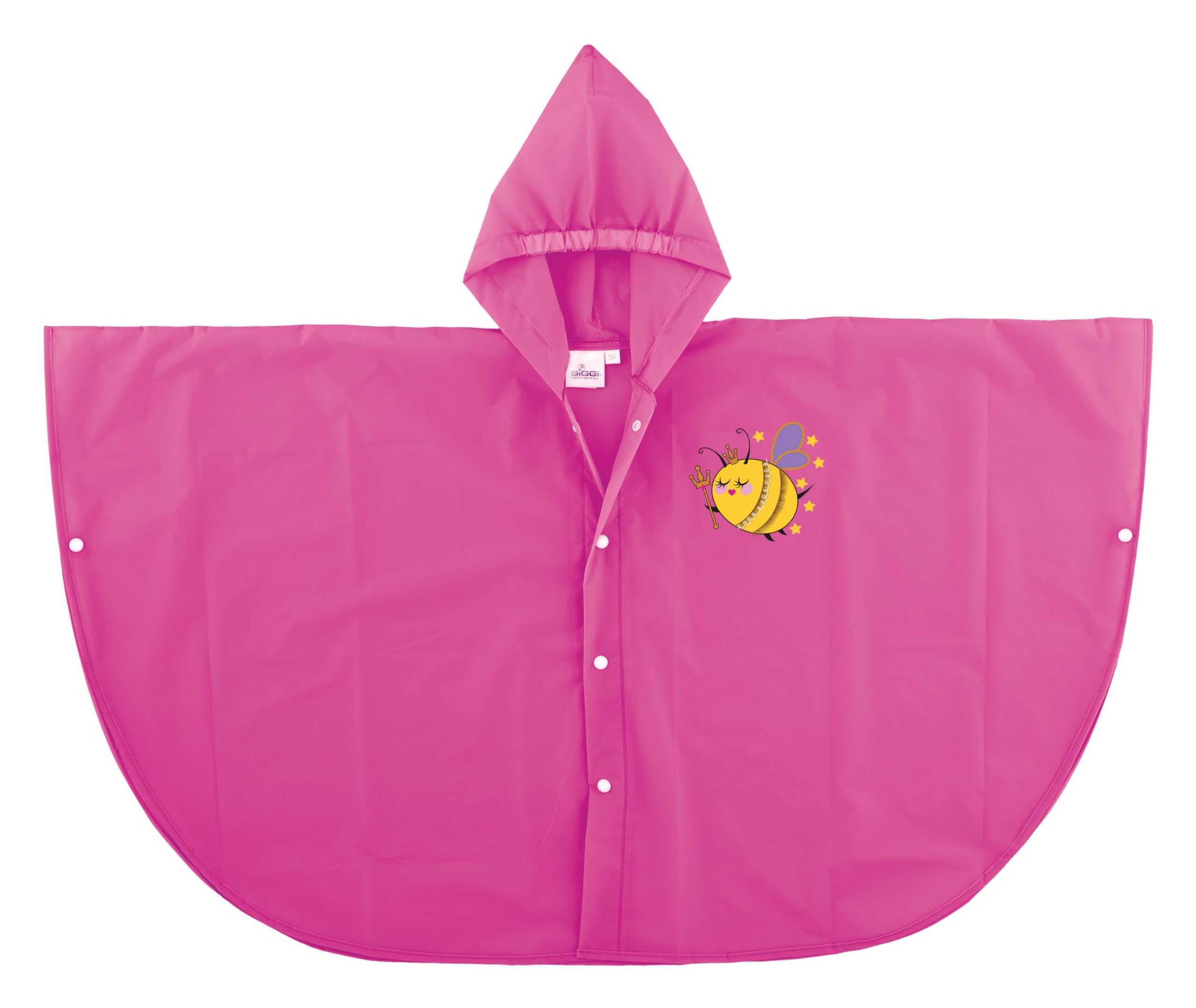 siggi Capa impermeable para niño y niña con capucha + bolsa de regalo | Tallas 3/4-5/6 años, fucsia, 3-4 Años