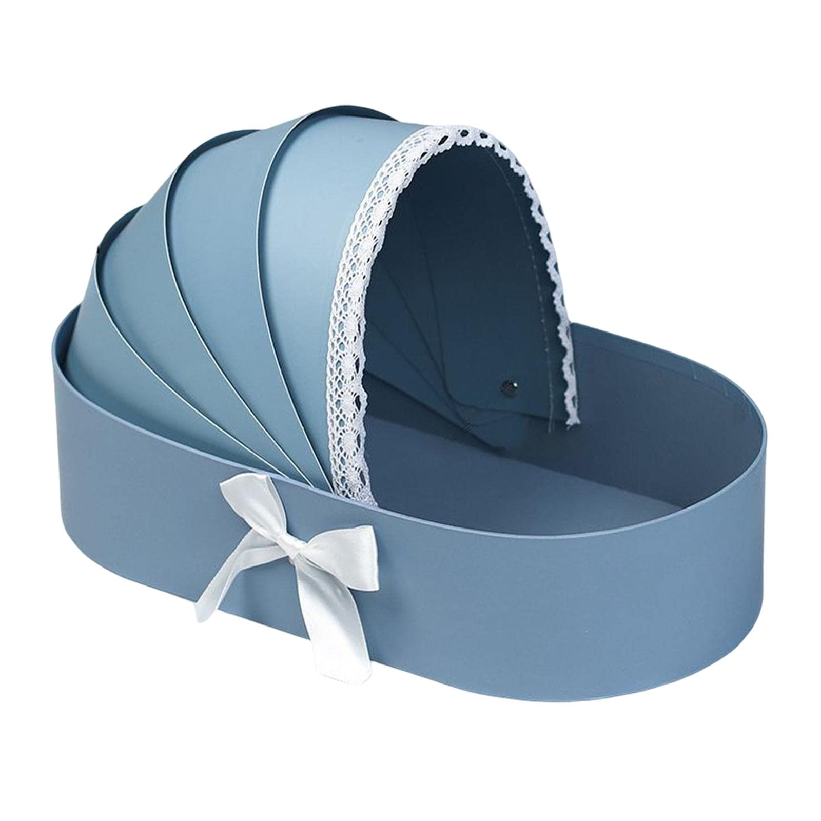 Spitzenband Blumenkasten Arrangement Korb für Hochzeit Wohnkultur Geburtstag Blau, 33,5 x 17,5 cm