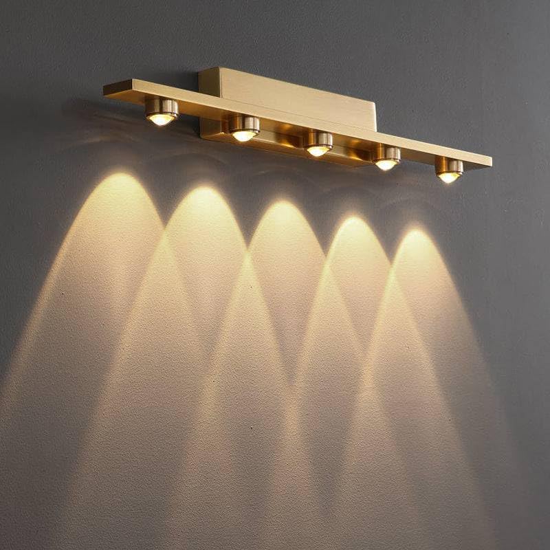 Image of NAVAM Creation 5W Modern LED Wall Picture Light, Warm White Golden Finish Decorative Wall Lamp for Mirror, Painting, Bedroom, Living Room & Hallway