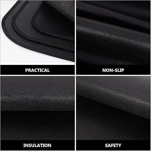 Miniatura 2 de INOOMP Tapete cuadrado debajo de la parrilla para proteger la cubierta, tapete de barbacoa para debajo de la barbacoa, tapete ignífugo para terraza,