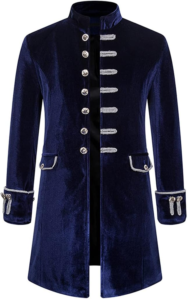 Mens Vintage Wine Red Velvet Tailcoat Jacket Steampunk Gothic Victorian Coat