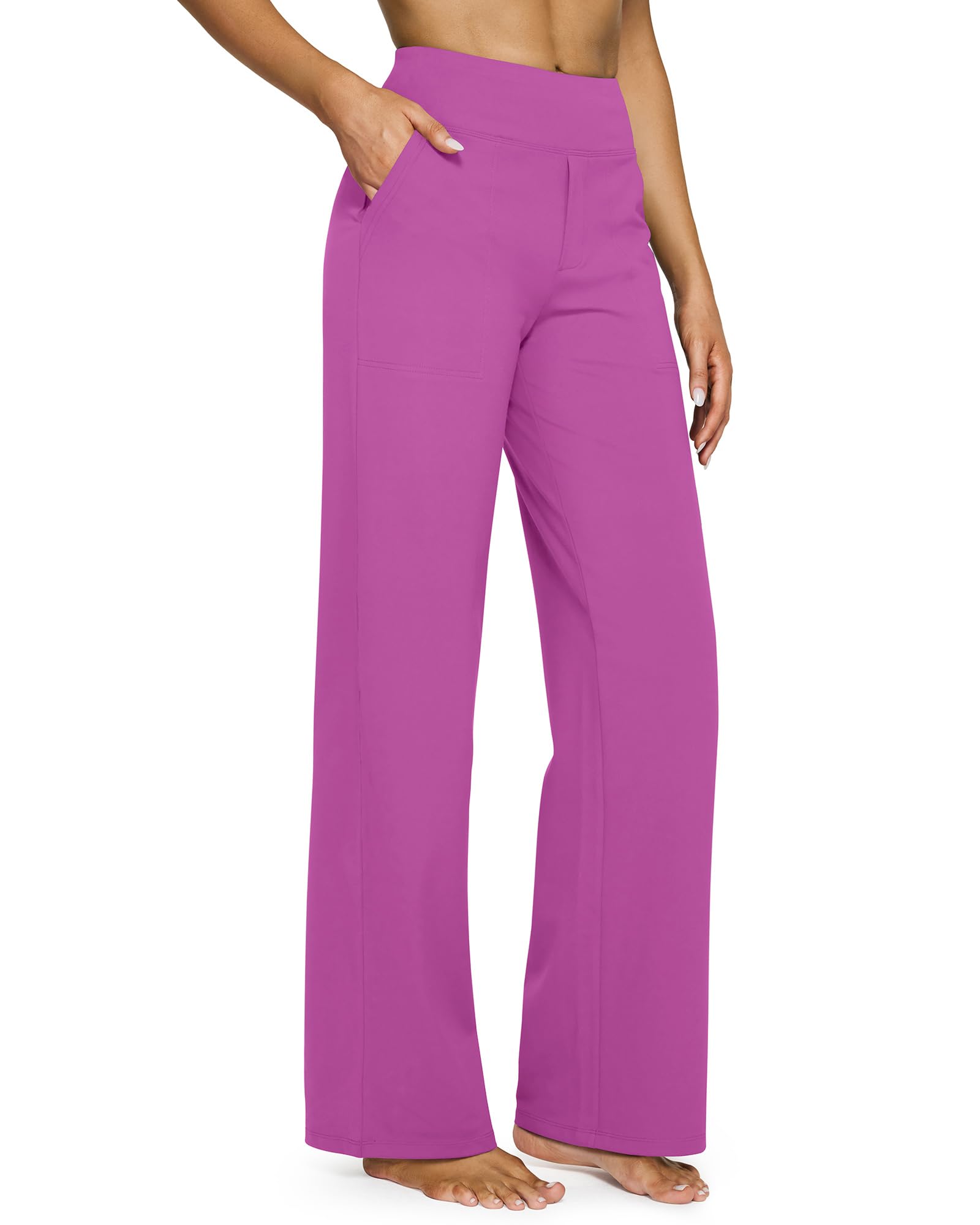 G4Free Yoga Pants for Women Wide Leg Pants with Pockets High Waisted