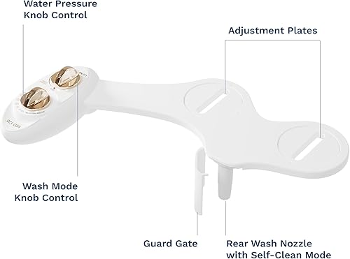 Miniatura 28 de Aplique de bidé de para inodoro Luxe Bidé Neo 185 (Elite Series), boquilla doble auto limpiante, agua dulce, no eléctrico, mecánico, con fuertes Azul