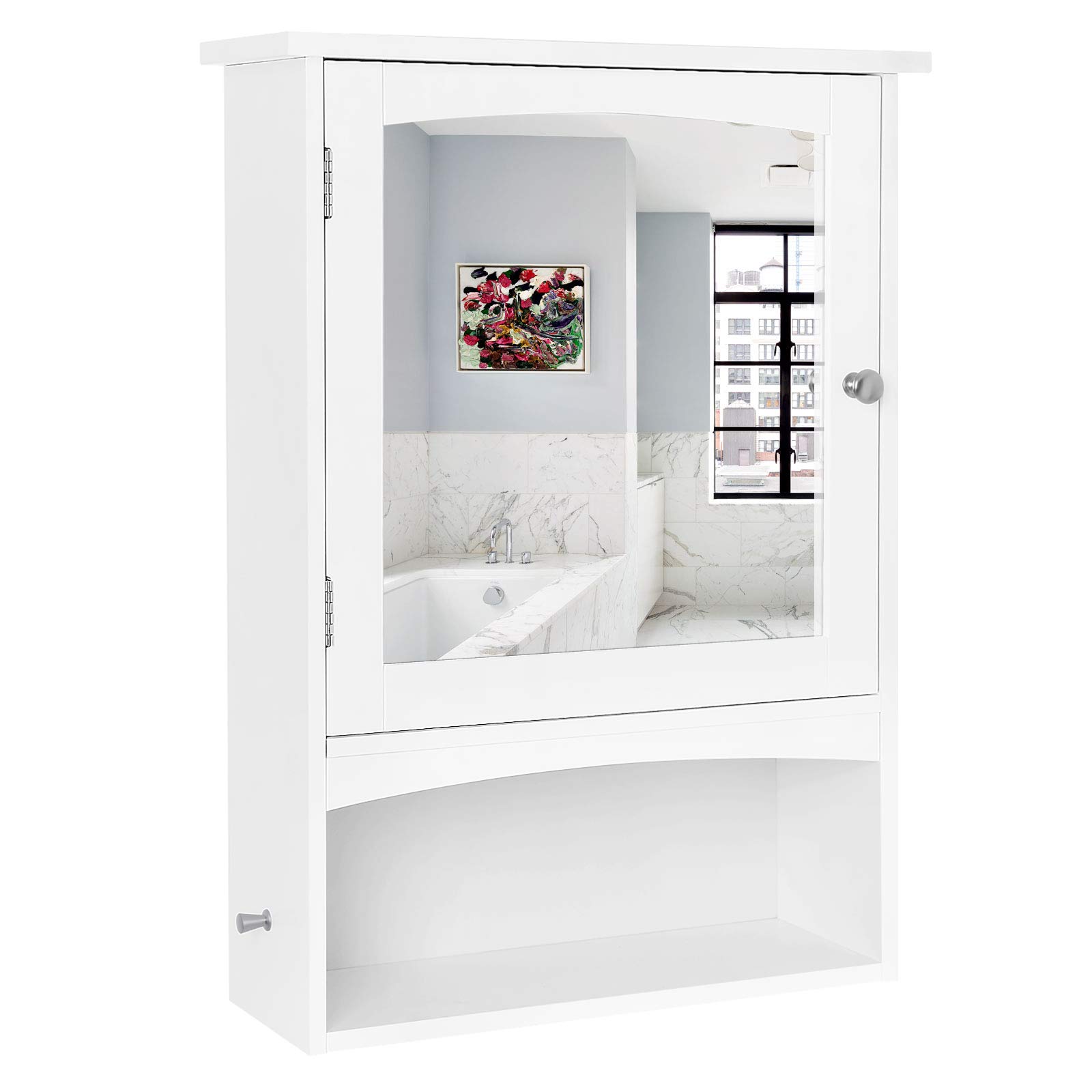 Buy VASAGLE Mirror Wall Storage with Open Compartment