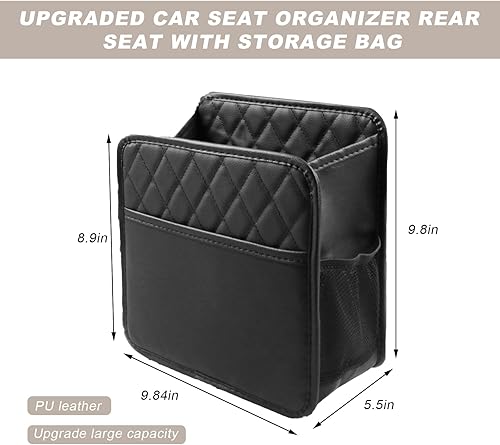 Miniatura 2 de Organizador de respaldo de asiento de automóvil, bolsa colgante plegable de gran capacidad con 3 bolsillos adicionales, organizador de