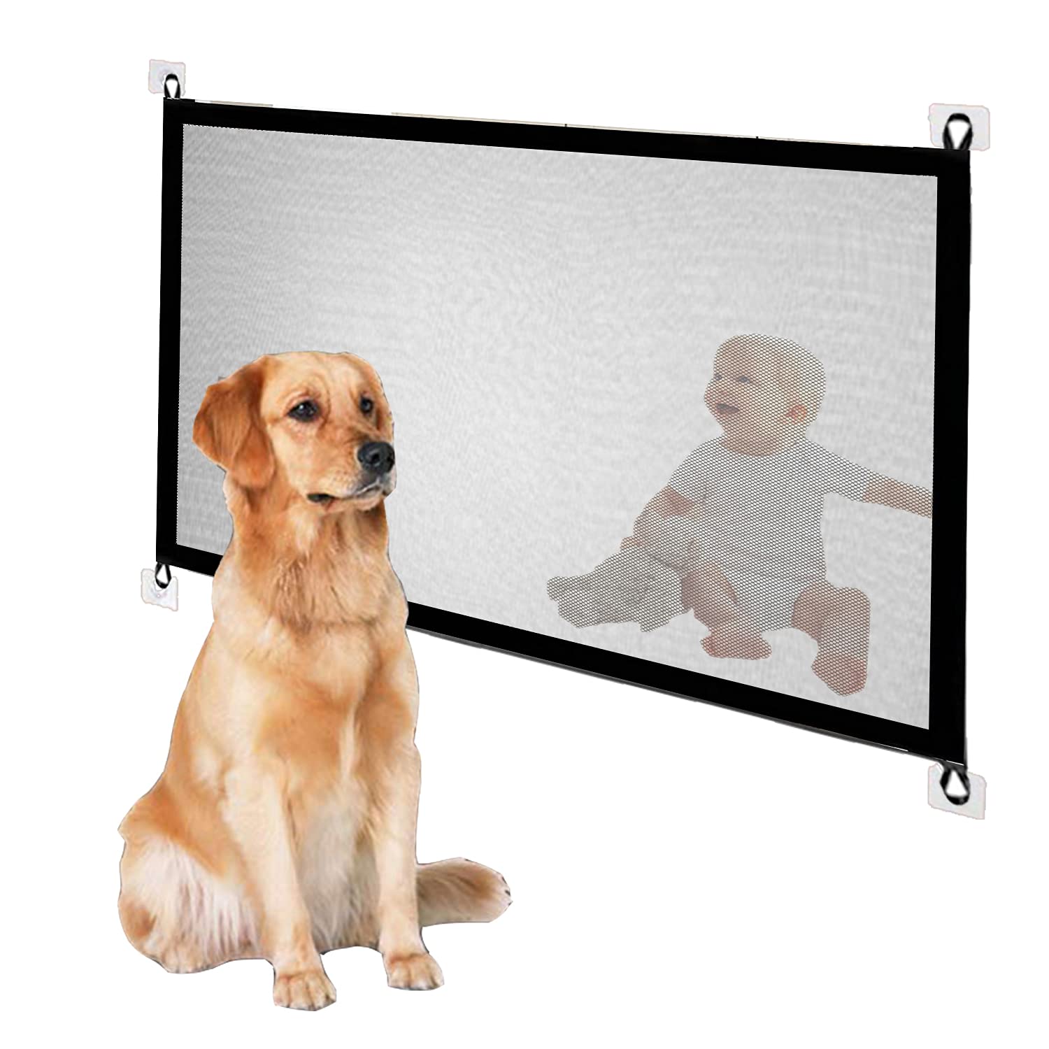 Buy JTMM Mesh Dog Gate for Dogs, Pet Gate 39.4'' X 30'' Mesh