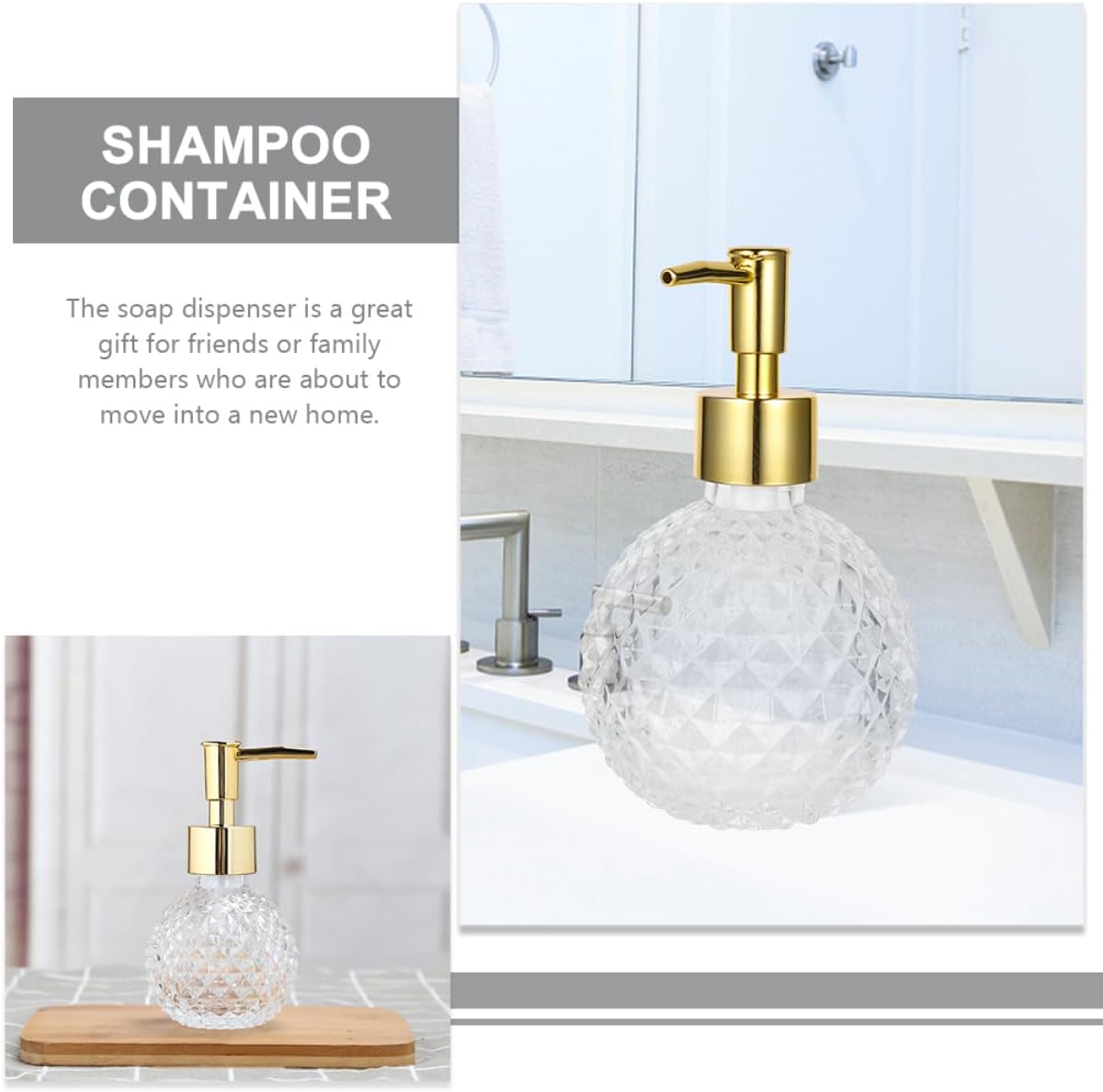 2pcs Refillable Press Bottle Soap Dispenser for Bathroom Shampoo Lotion