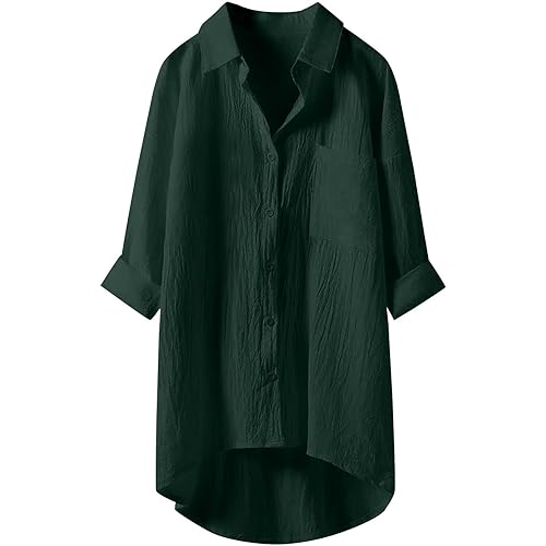 Linen Shirt for Women Breathable Tops Loose Crewneck Tops Womens Daily T Shirts Summer Shirts for Women 2025