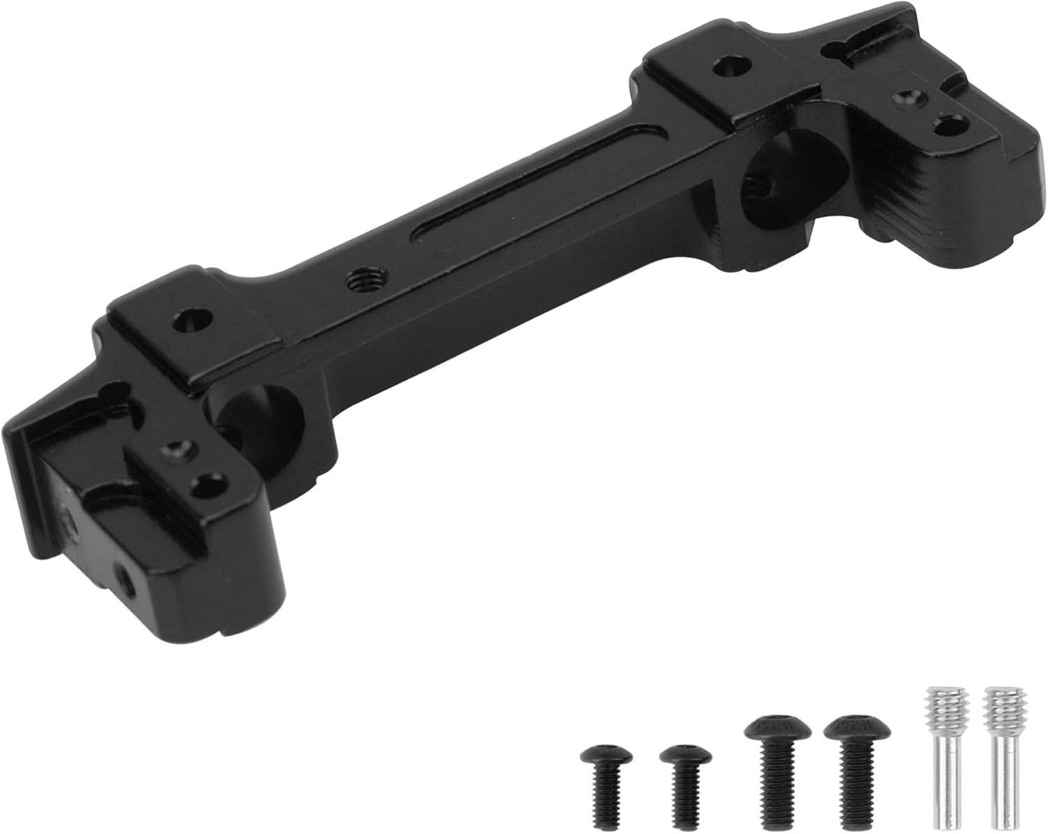 ShareGoo Aluminum RC Front Rear Bumper Mount Bumper Stand Bracket Compatible with Axial SCX10 II 90046 1/10 RC Crawler Upgrade Part (Black)