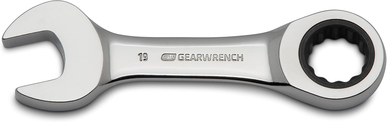 GEARWRENCH 10 Pc. 12 Pt. Stubby Ratcheting Combination Wrench Set, Metric - 9520D