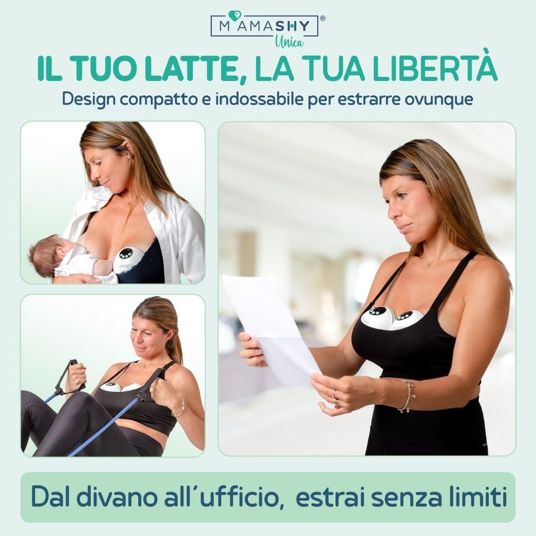 MAMASHY Unica – Tiralatte Elettrico Portatile Silenzioso per allattamento