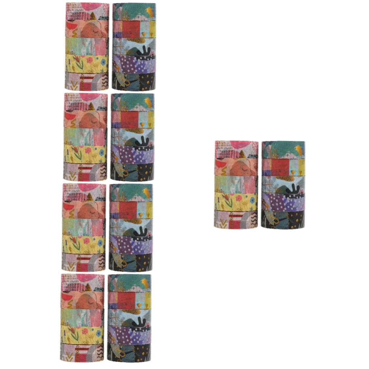 HOMSFOU 5 Sätze Geometrisches Design Washi Tape Set Dekorative Klebebänder Für Diy Handbücher Scrapbooking Und Bastelprojekte Rolle 10 Rollen * 5