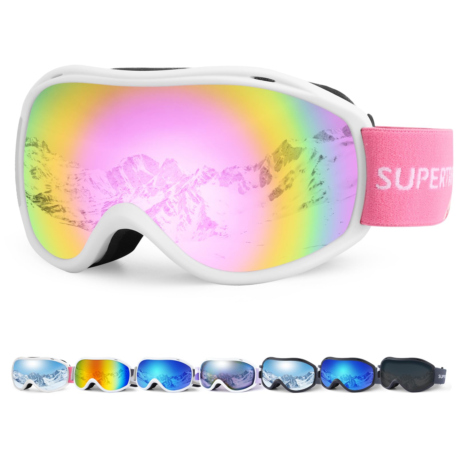 Supertrip Ski Goggles for Men Womens Anti-fog skiing goggles UV Protection Snow Snowboarding Goggles for Adult Youth