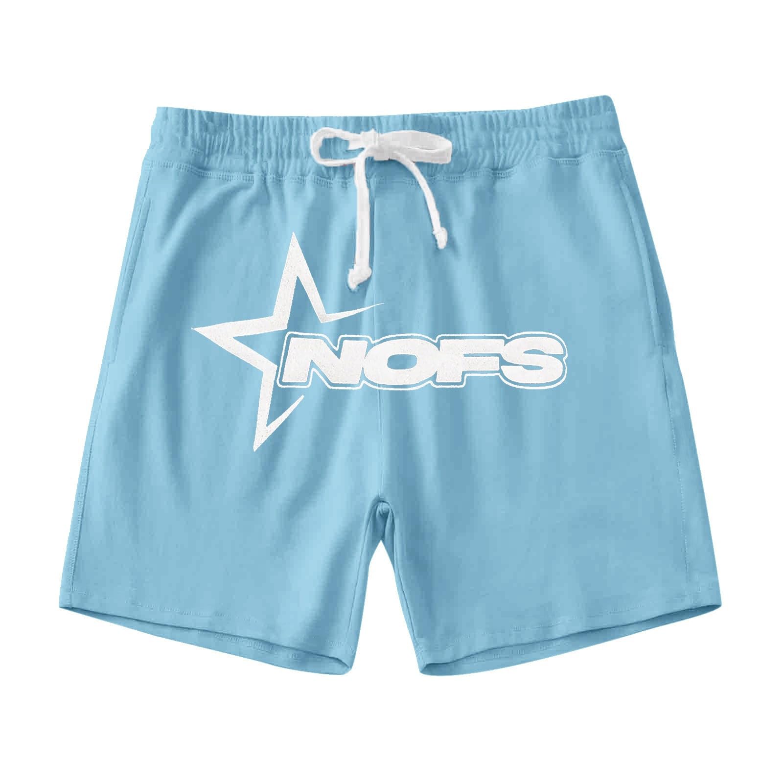 Celucke Jogginganzug Herren Sommer NOFS Kurze Hose und Kurzarm T-Shirt Tracksuit Streetwear Y2K Hip Hop 2-teilig mit Taschen Elastische Taille Bequeme Trackpants Teenager Zweiteiler Set