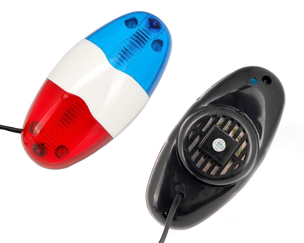 Luce Bicicletta LED Con Effetti Sonori: Sirena Polizia, Corno E Campana – 4 Suoni Integrati Per Bambini E Adulti