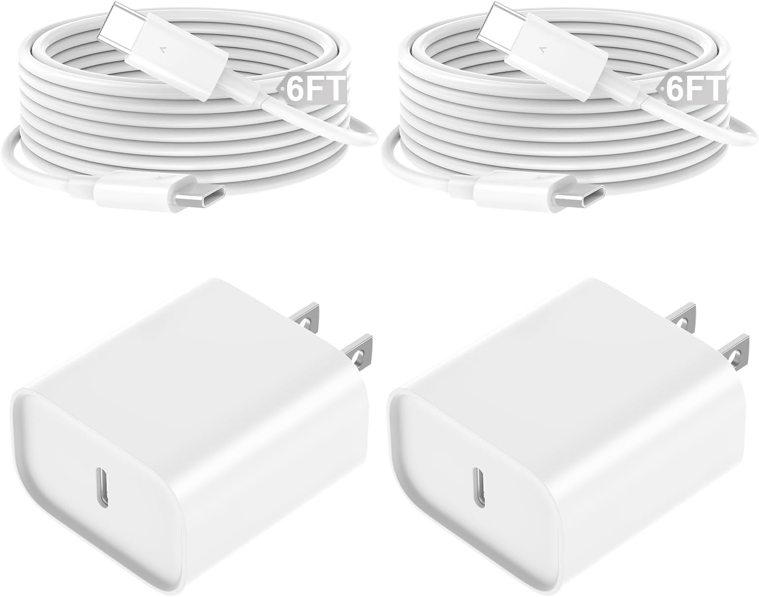 Dual USBC Charger Block Compatible with iPhone 15, 14, 13