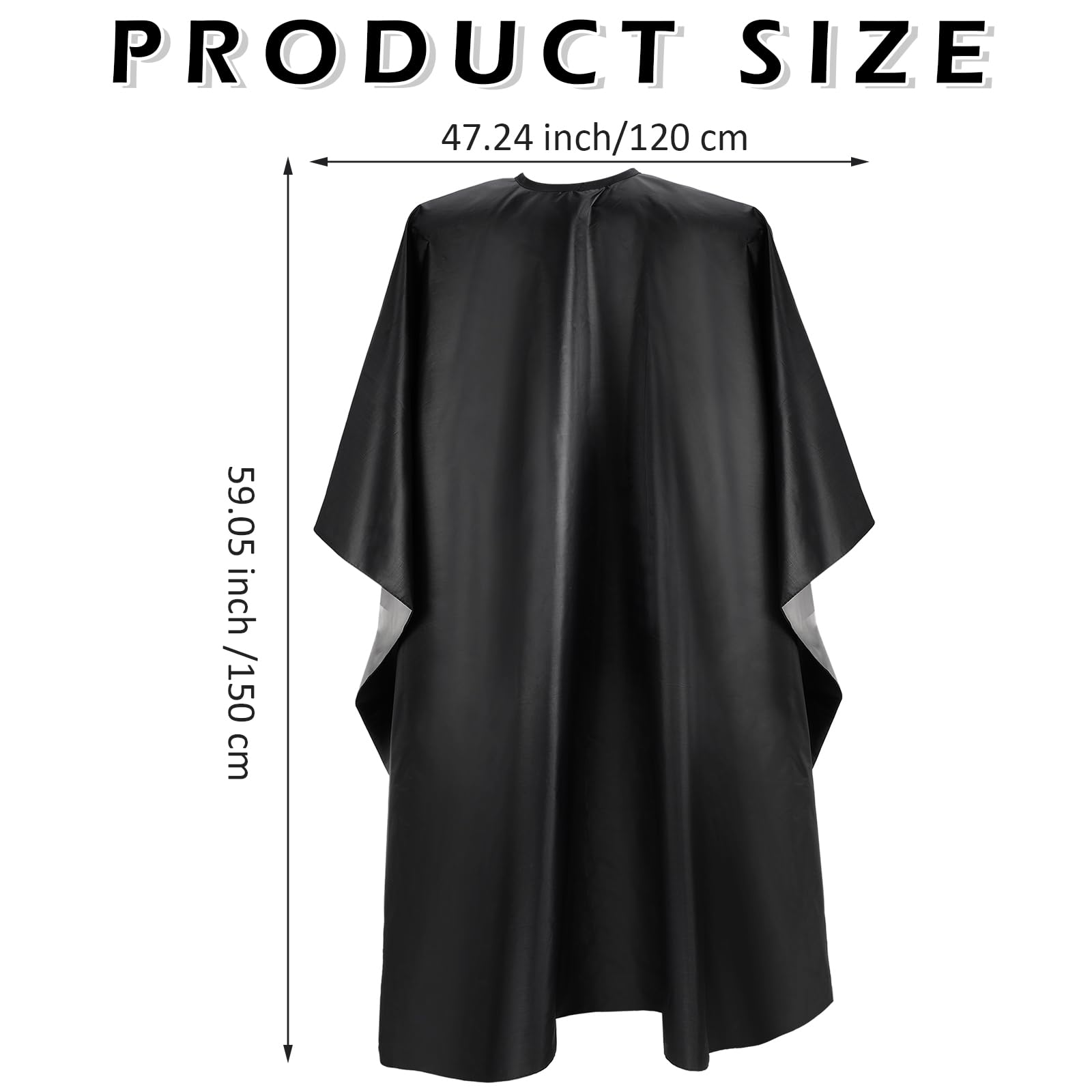 Foaincore 20 Stück Professionelle Haarschneideumhang Salon Nylon Cape Barber Styling Cape mit Schnappverschluss Haarumhänge, Schwarz, 59 x 51 Inches
