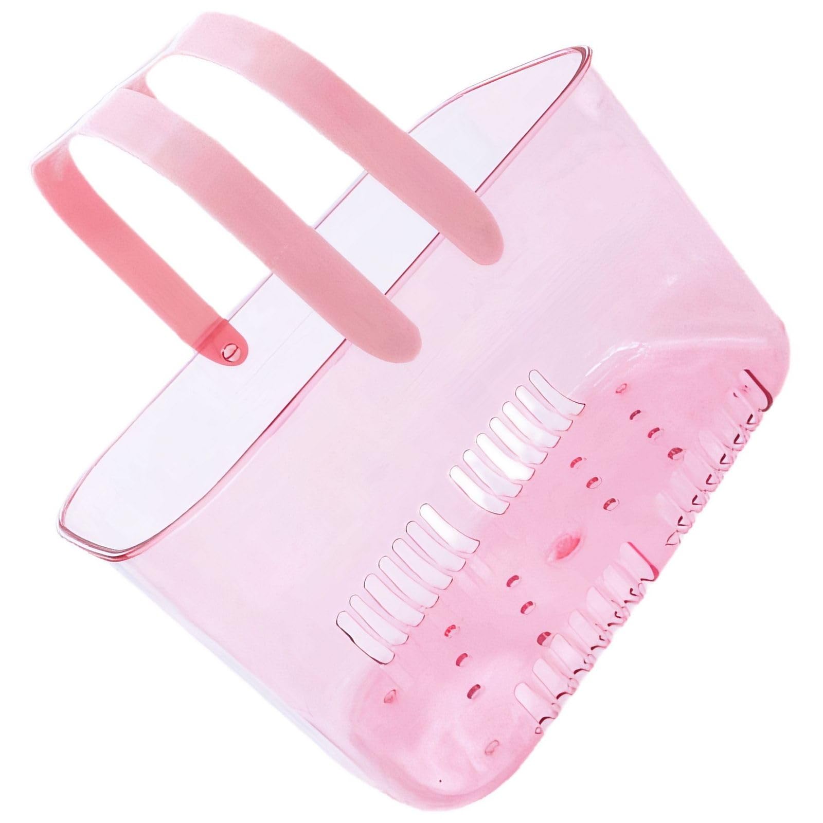 Ubrukvs Bathroom Basket with Handles for Bath Essentials and Kitchen Storage pp Basket with Drainage Holes Clear Design