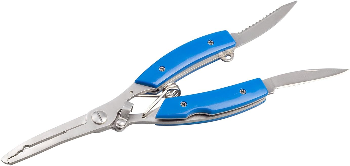 BASUNE Fishing Pliers + Fish Hook Remover, Line Cutter Curved Nose Remove Hook Fishing Tackle Tool with Nylon Sheath Fishing Plyers Fishing Gear Set (Blue) : Sports & Outdoors