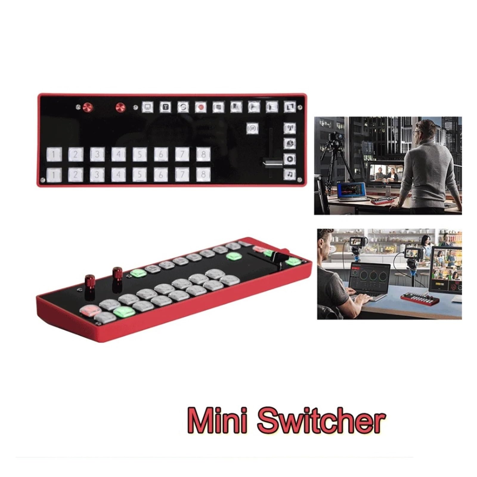 Vmix Mini Switcher Control Panel MIDI2.0 Videoaufnahme-Schalttafel Typ-C-Schnittstelle for Vmix OBS New Media Live für Gaming-Streaming und Multi-Source-Aufnahme(Mini Switcher)