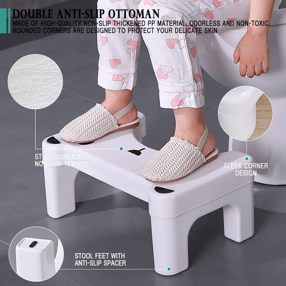 Fepgsy Squatting Toilet Stool for Adults,7'' Toilet Potty Step Stool,Bathroom Potty Squat Stool,Modern Fashion Kitten Style,Anti-Slip and Anti-Drop Design. : Health & Household